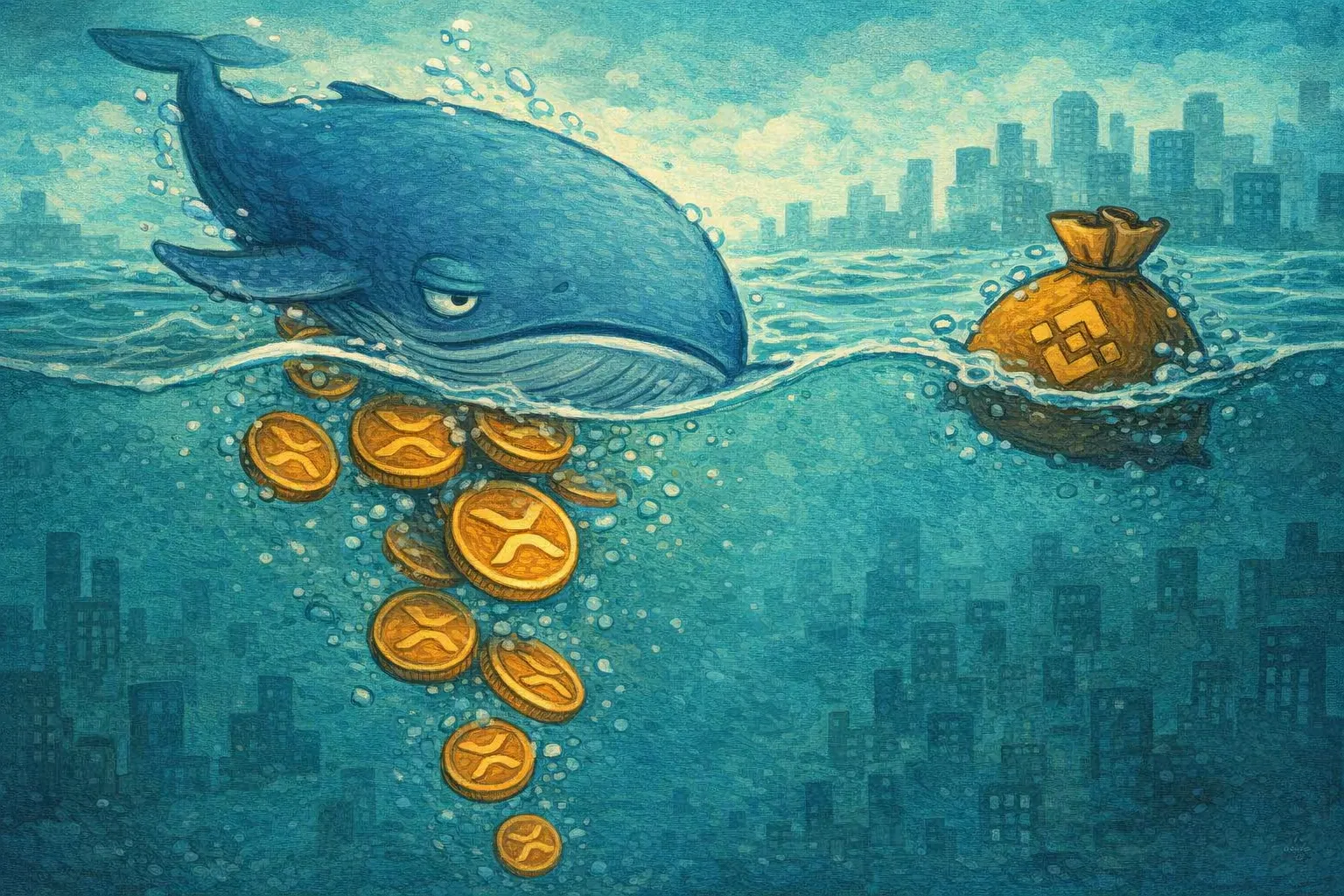 XRP鯨魚提現下降至4970萬美元