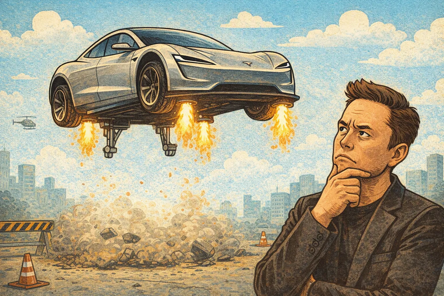 Tesla展示飛行版跑車