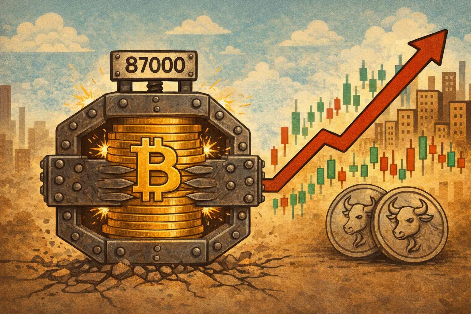 比特幣受困87000美元供應帶