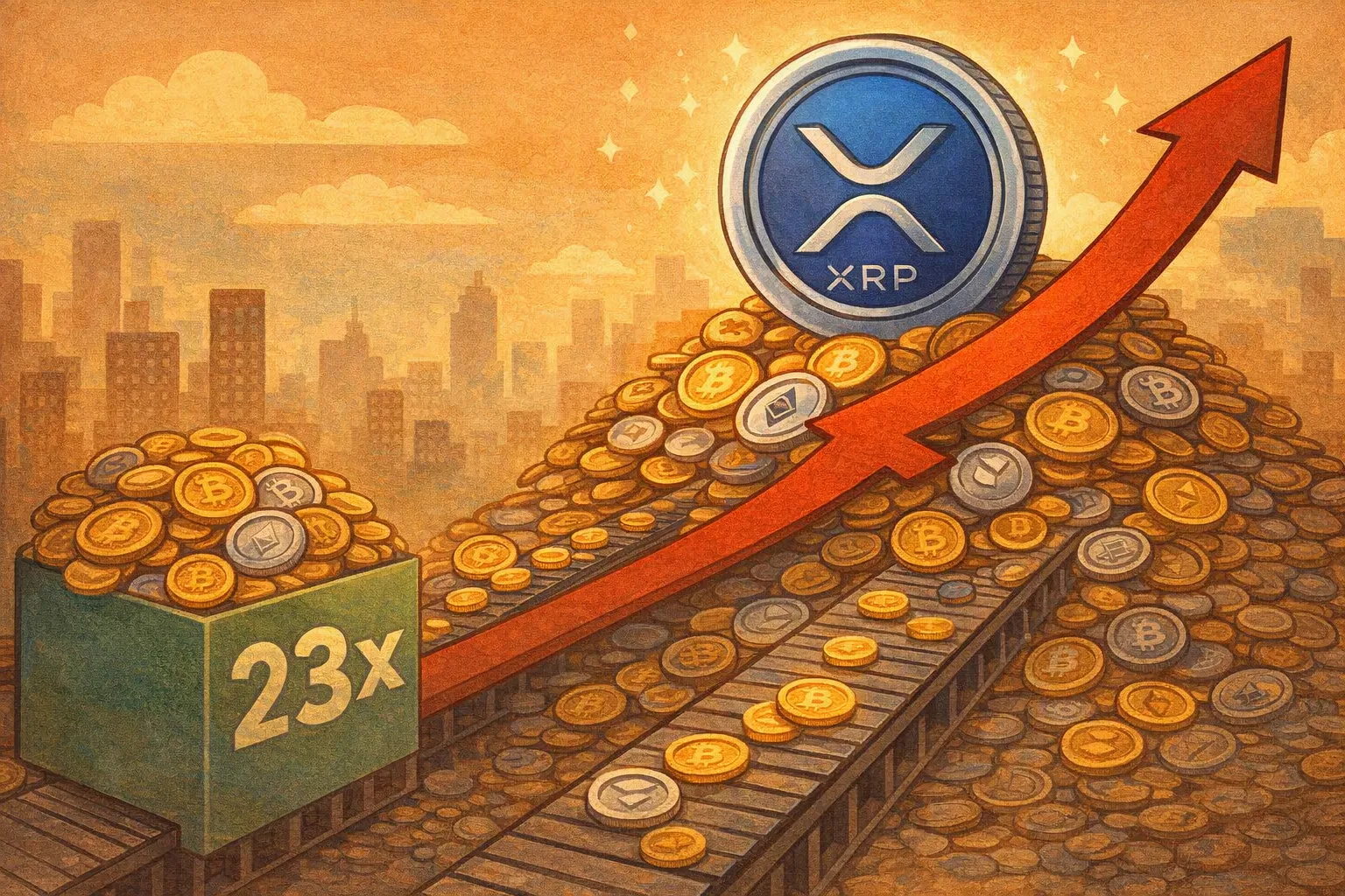 XRP漲至1000美元所需市值為加密市場的23倍