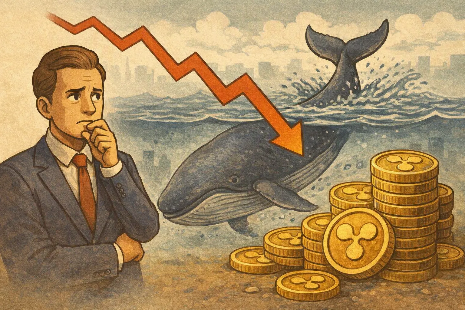 XRP巨鯨錢包下降
